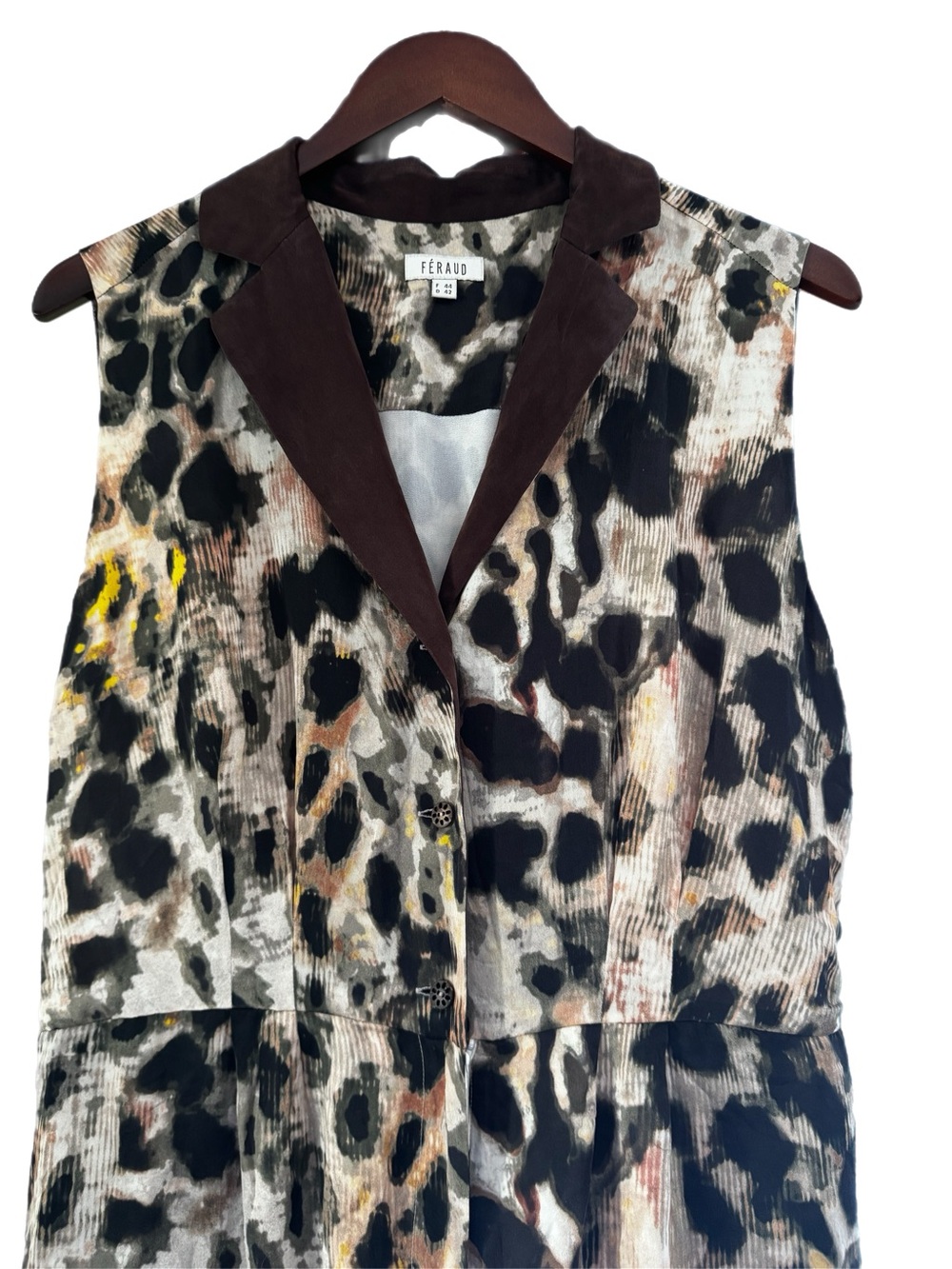 Louis Féraud 100% Silk Leopard Print Jumpsuit - Picture 2 of 15